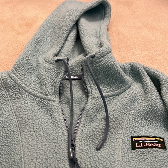 LL Bean Light Blue Fleece Hoodie - SMALL - Picture 7 of 8
